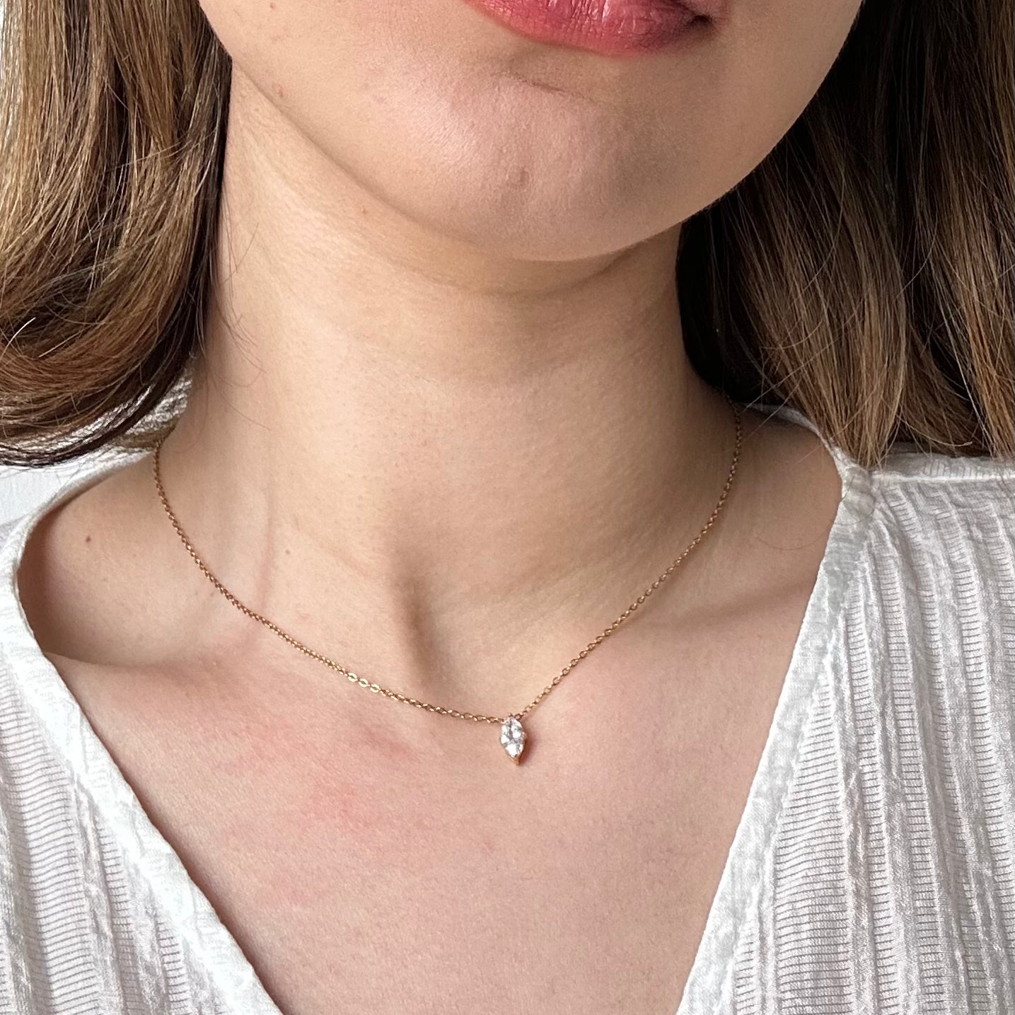 gold diamond crystal necklace