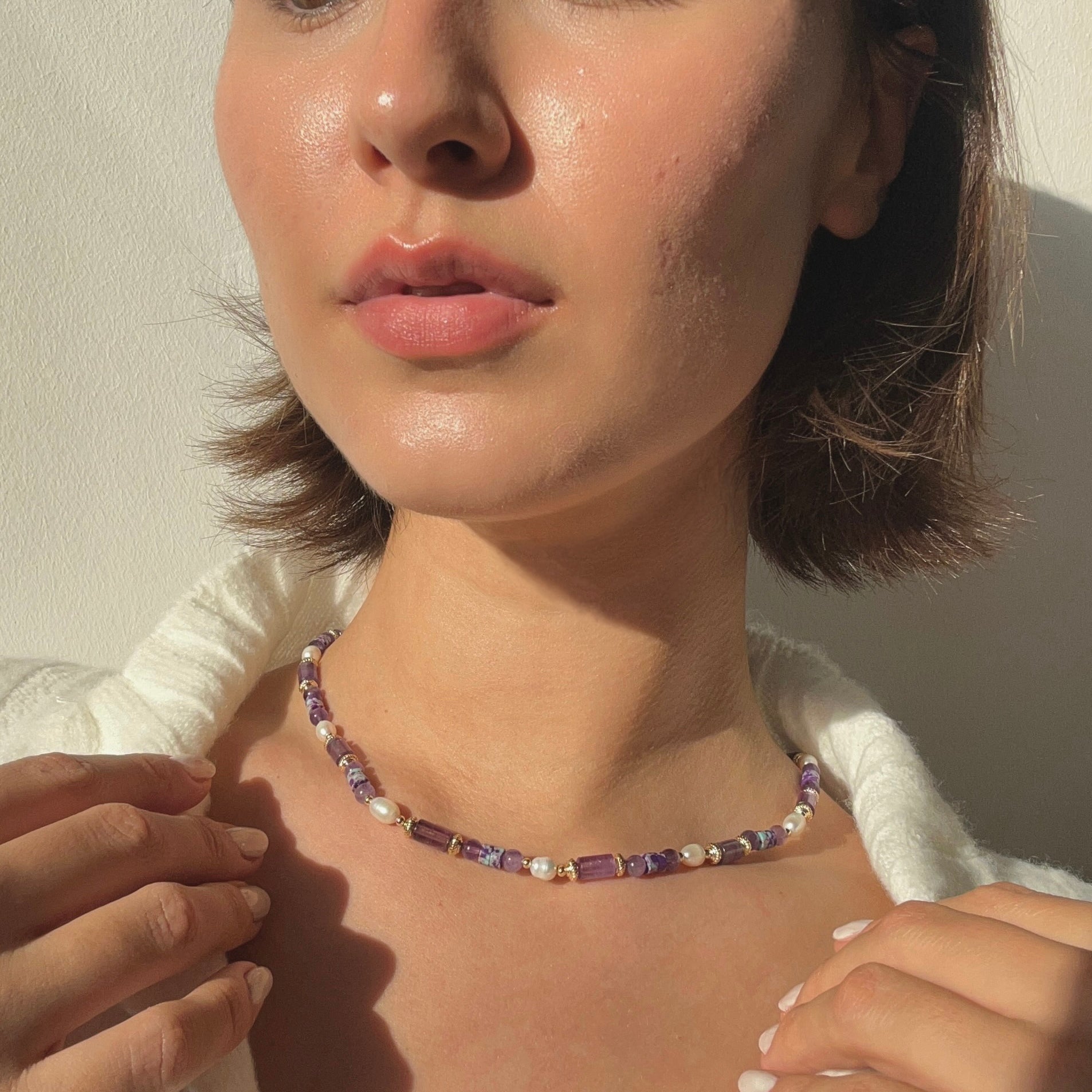 short beaded necklace for layering