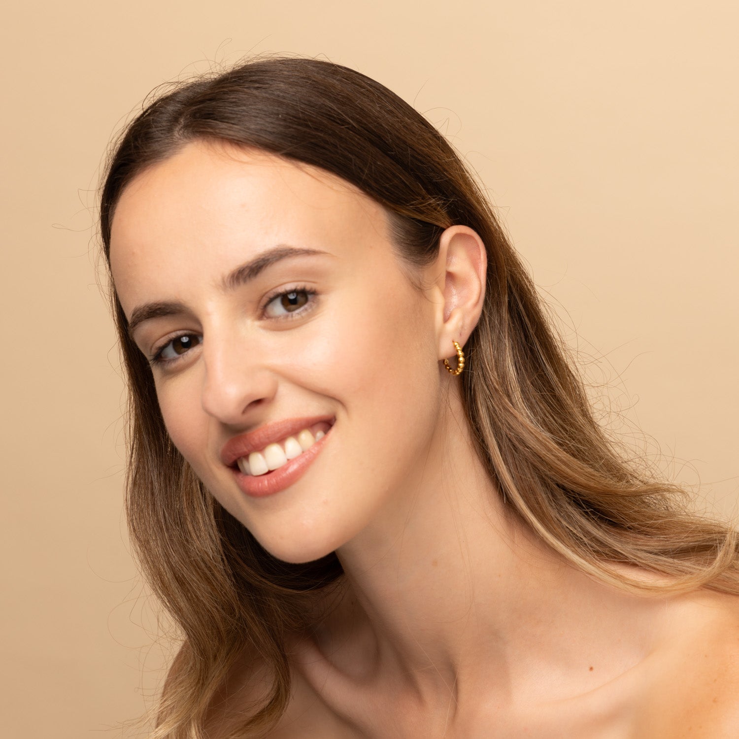 waterproof gold small huggie hoop earrings