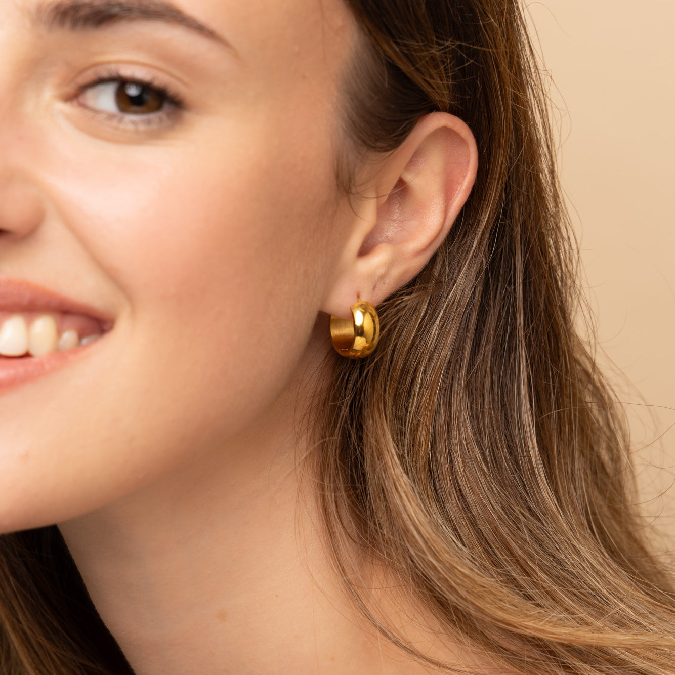 waterproof gold thick hoops