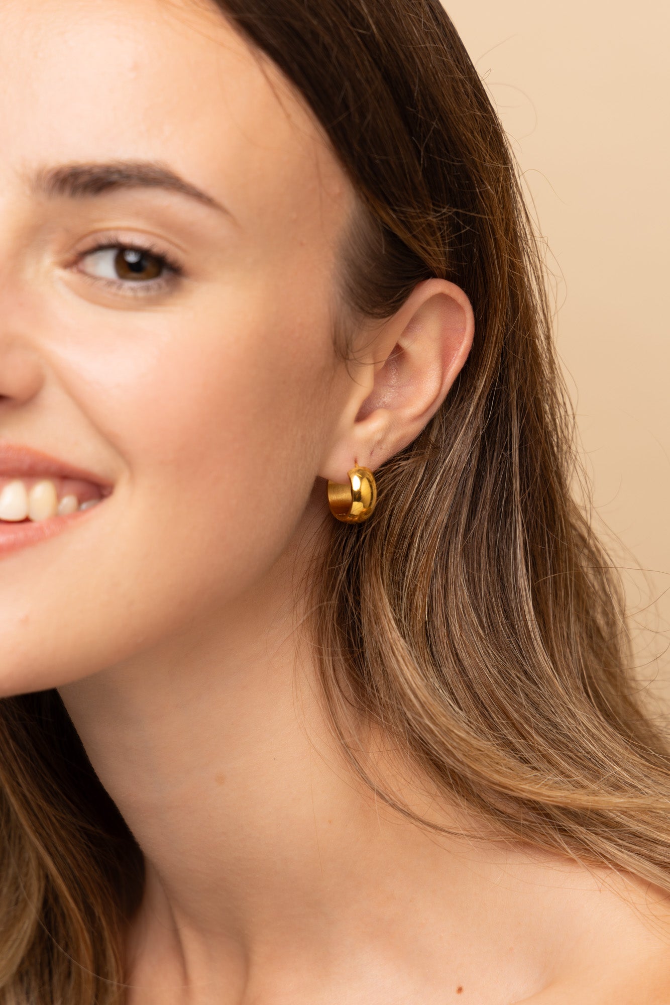 waterproof gold thick hoops