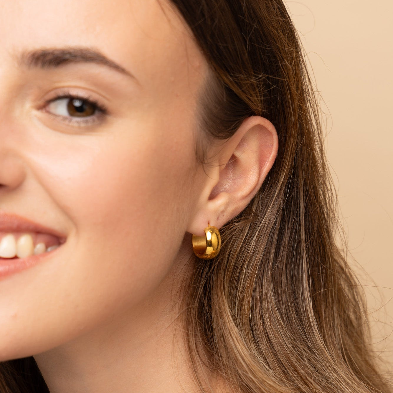 waterproof gold thick hoops