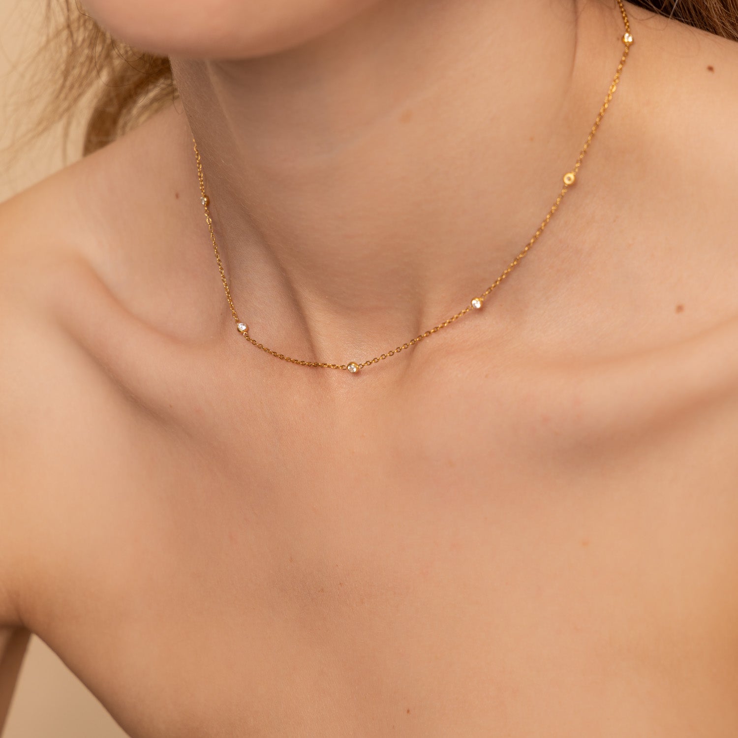 gold crystal choker necklace