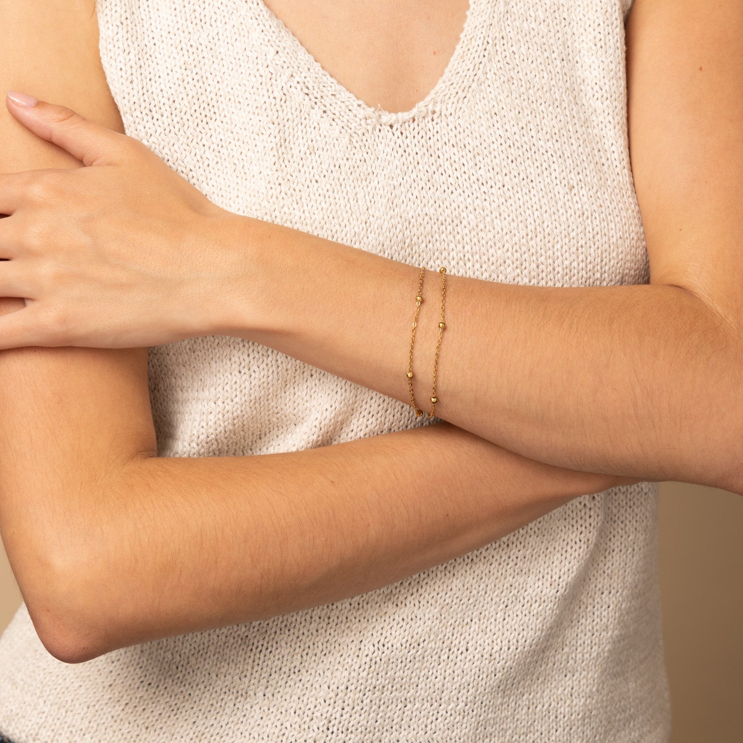 gold multilayer chin bracelet