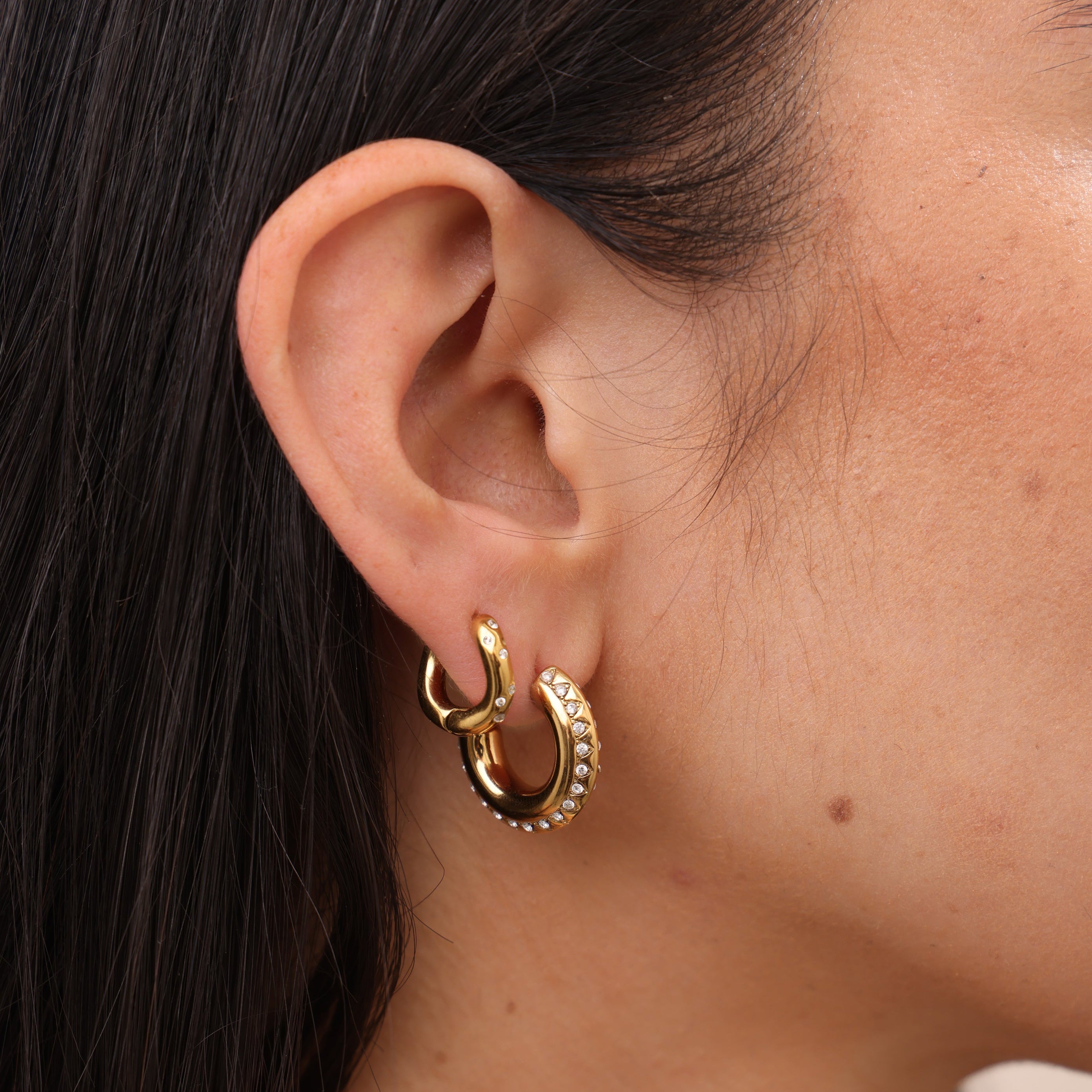 lightweight chunky hoop earrings waterproof anti tarnish