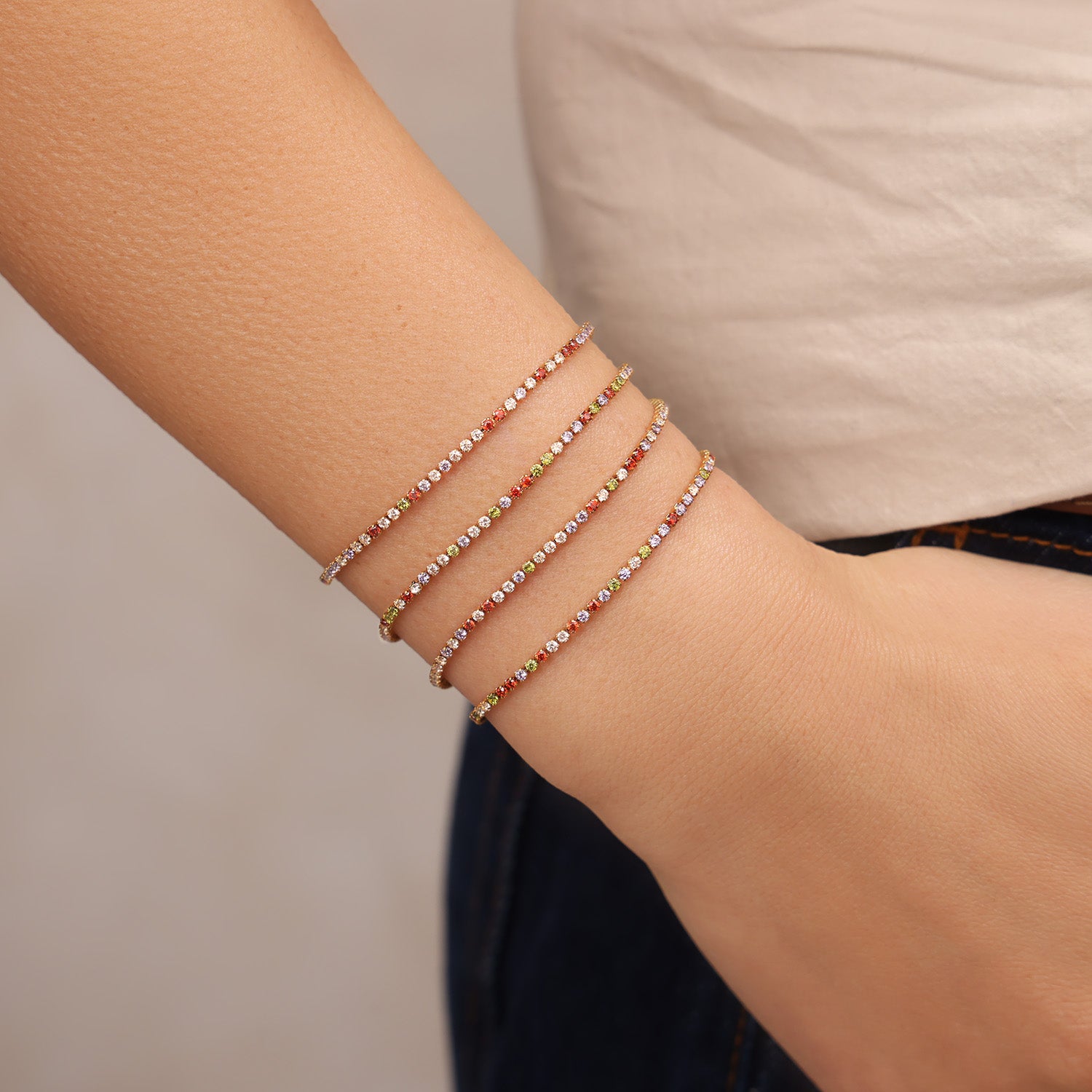 multi colour tennis bracelets
