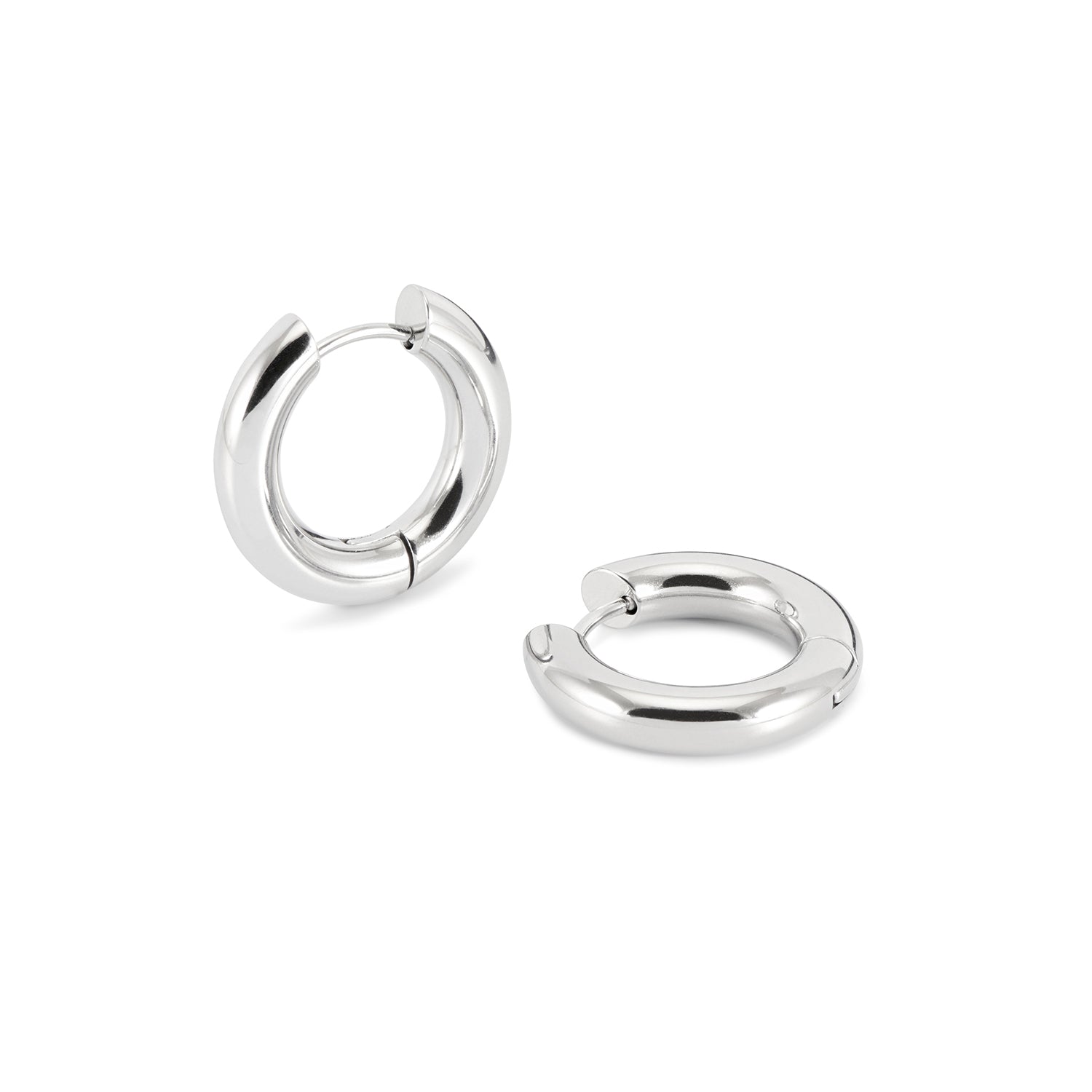 waterproof silver basic hoop earrings