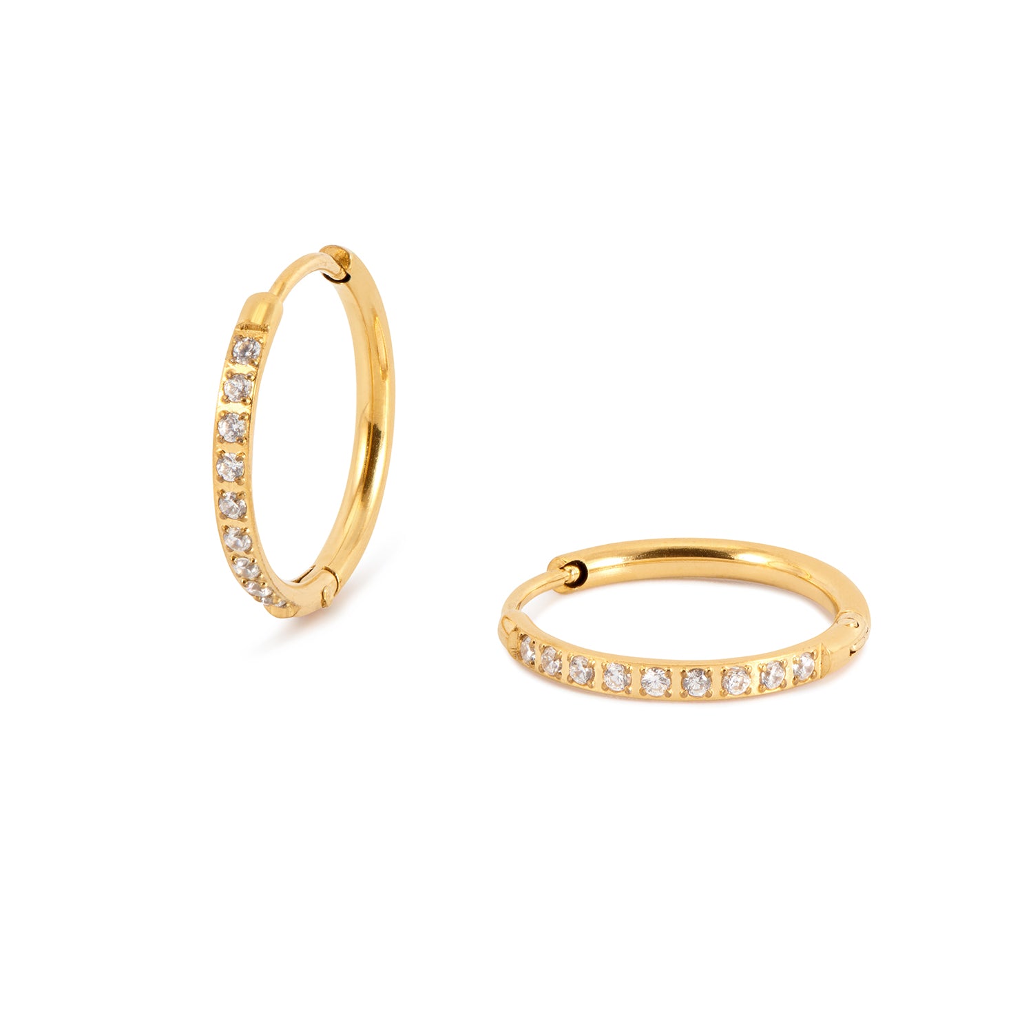 Gold Dainty CZ Crystal Hoops