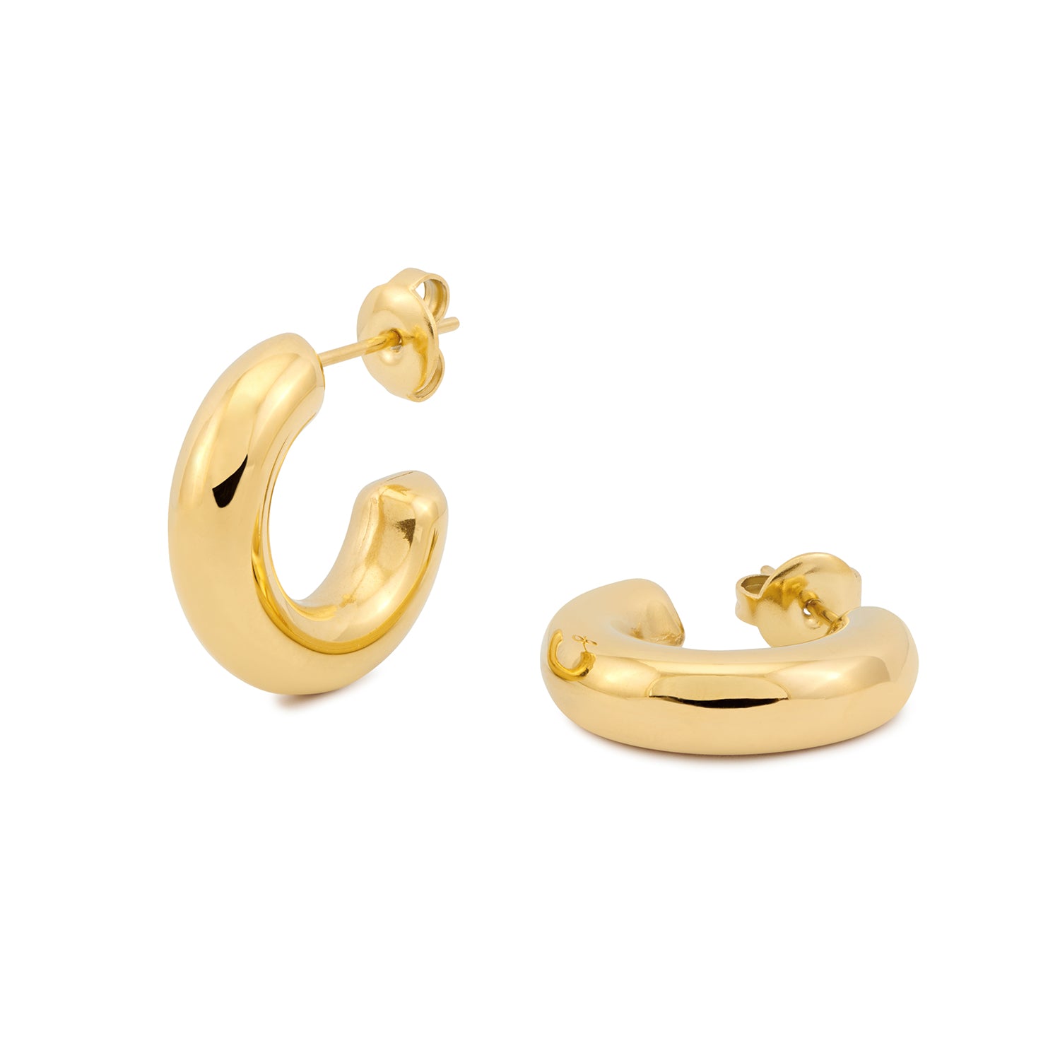 Zoi Era Small Chunky Gold Open Hoop Earrings – everyday essential waterproof anti-tarnish hoops, must-have jewellery piece.