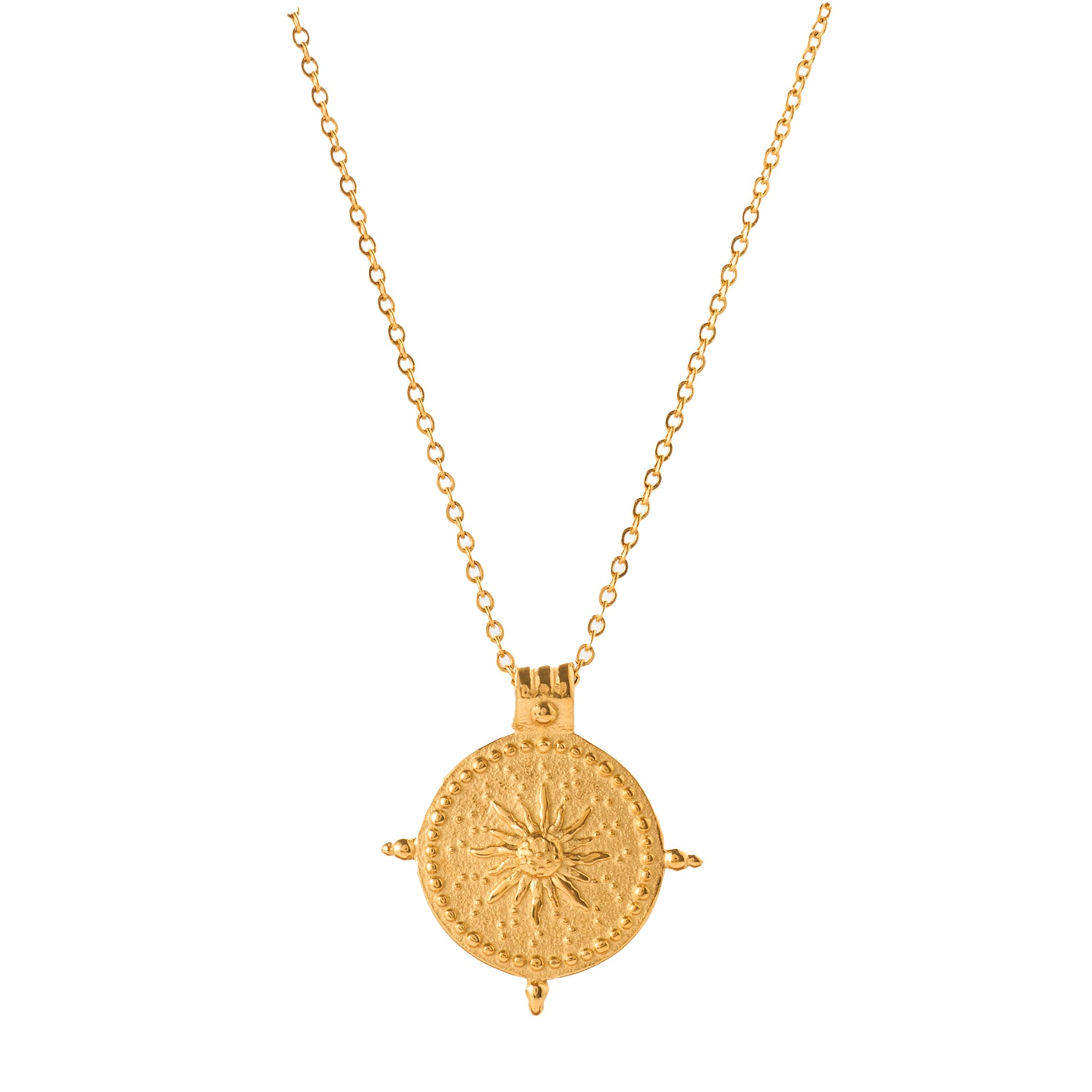 gold sun coin necklace zoi era