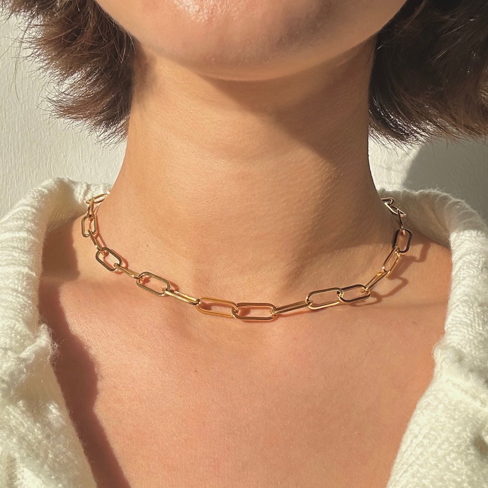 gold waterproof chain necklace