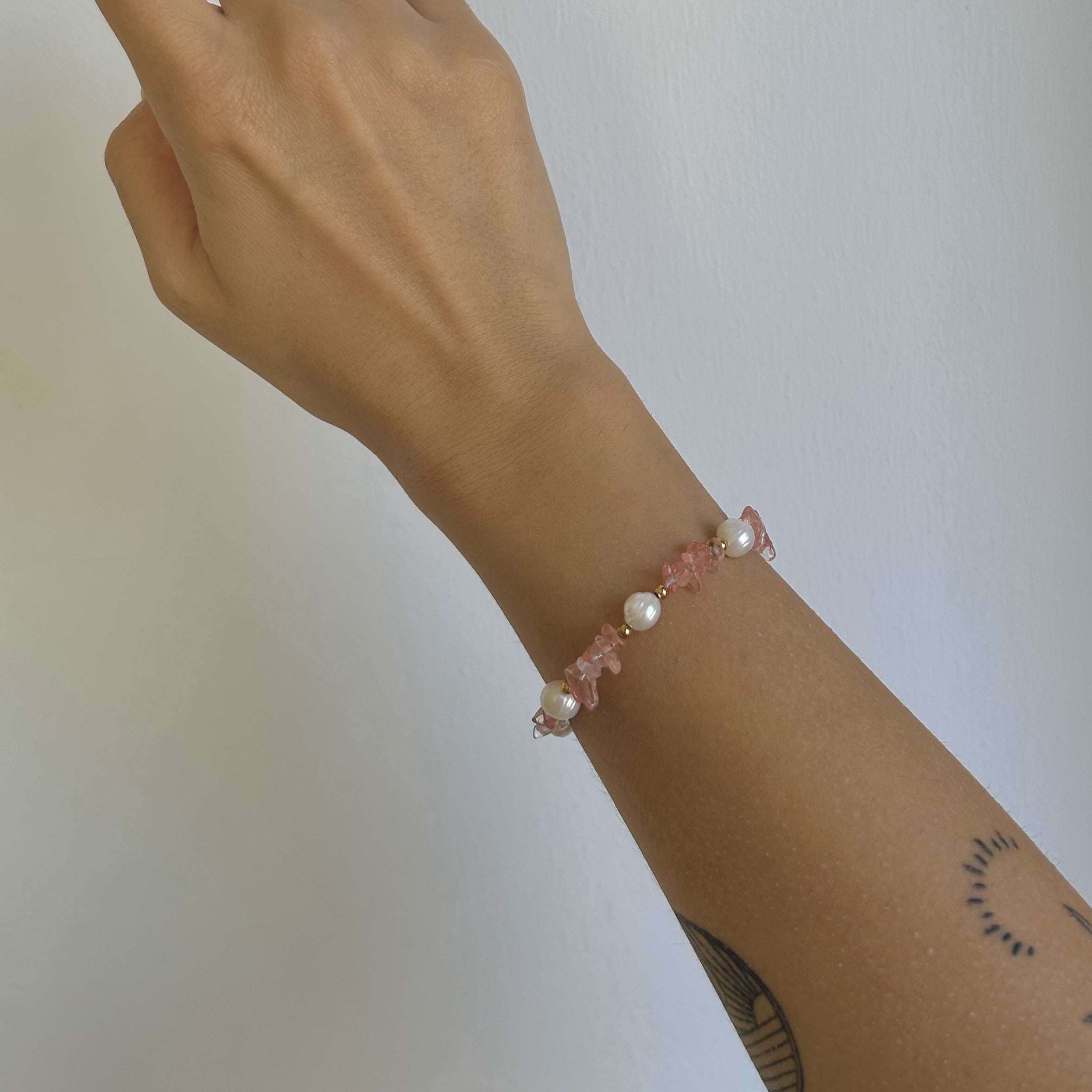pink beaded bracelet