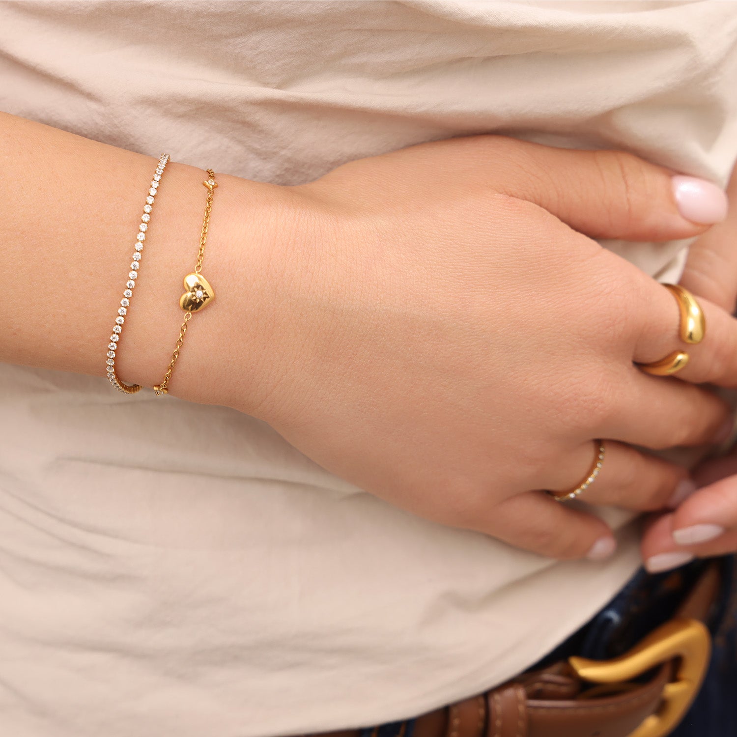 clear tennis bracelet anti-tarnish and waterproof