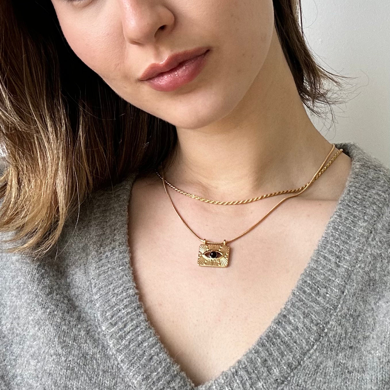 gold stacking necklace