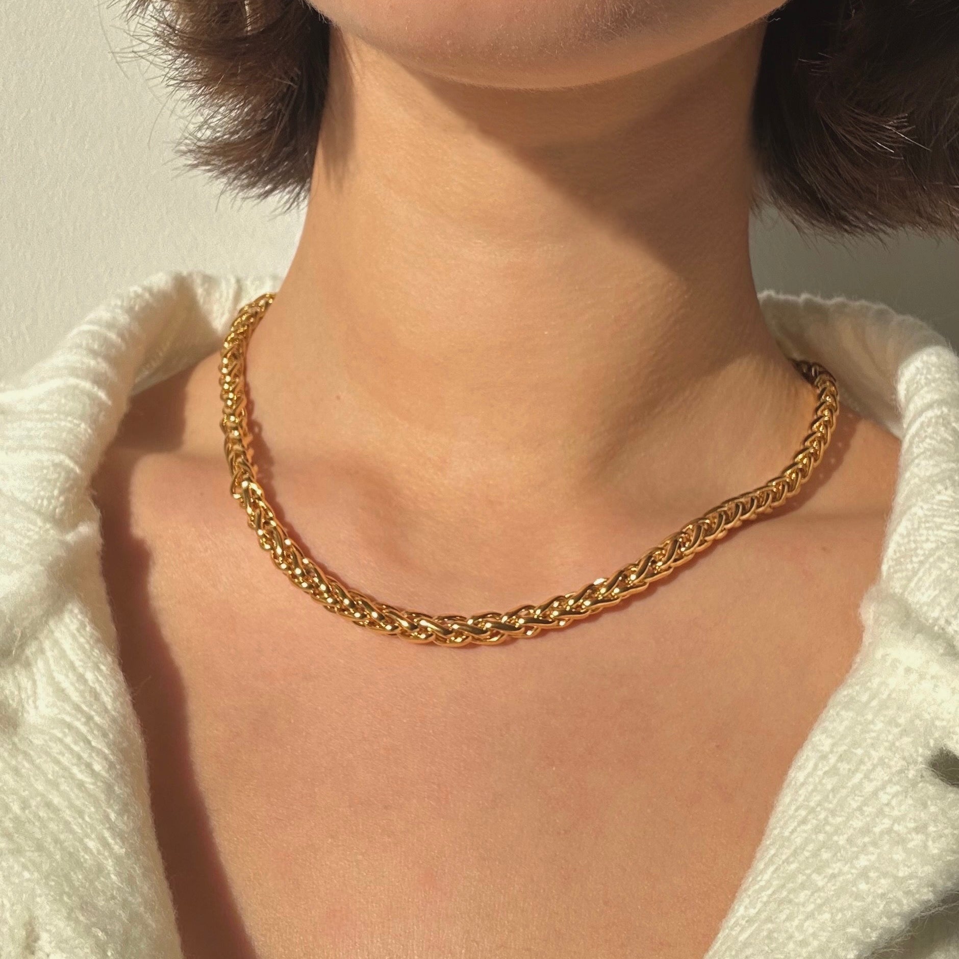 waterproof gold statement chain necklace