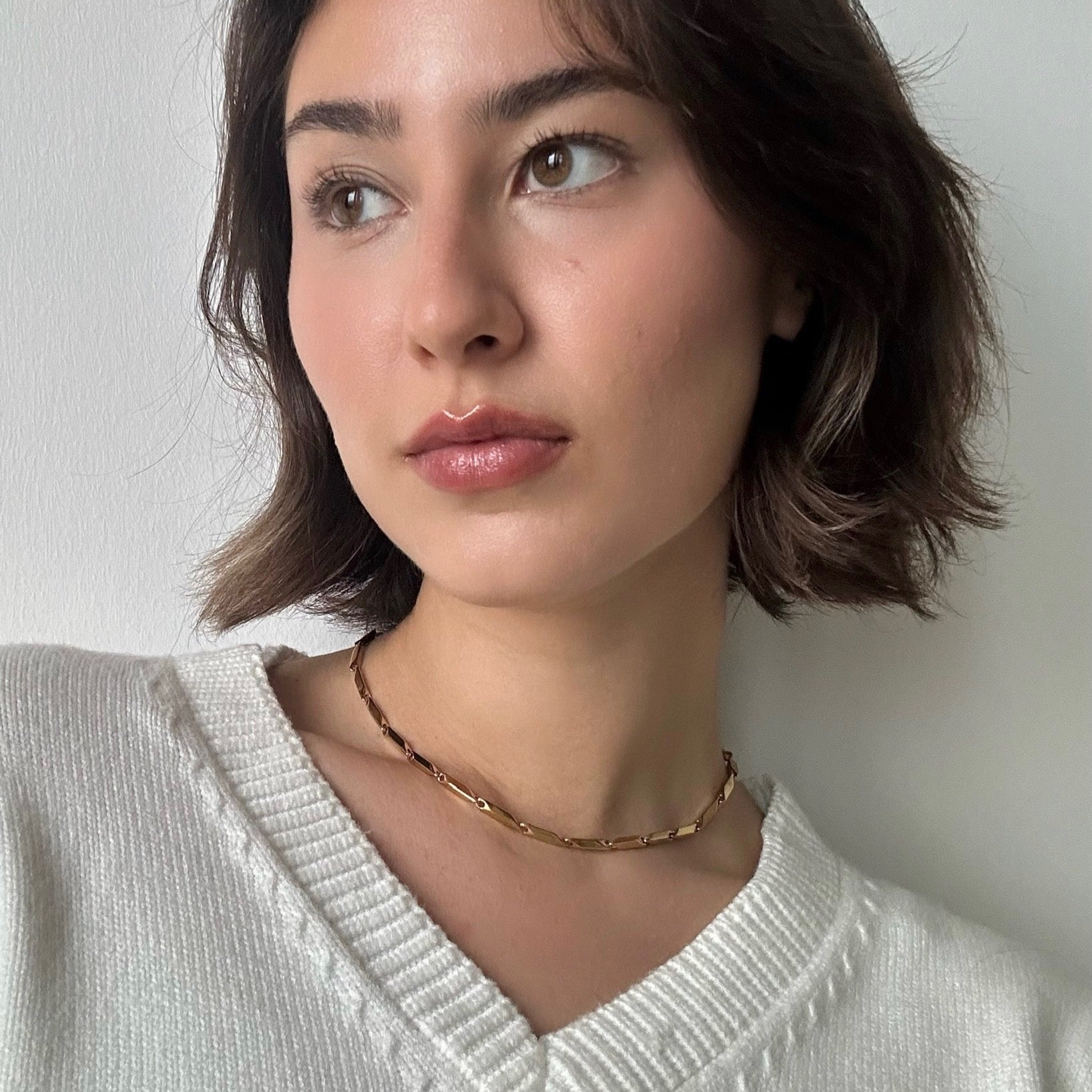 waterproof chunky chain layering necklace