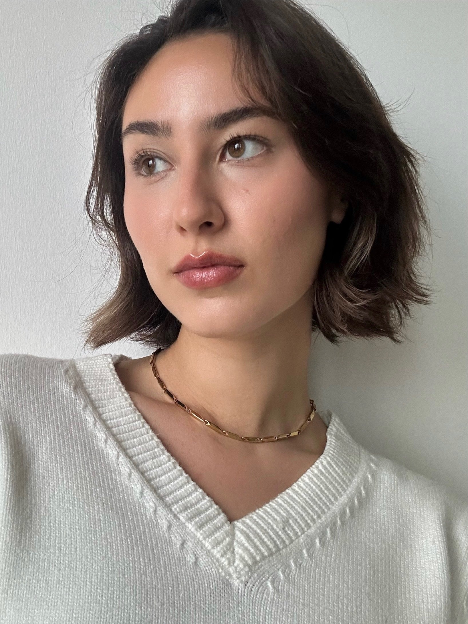 waterproof chunky chain layering necklace