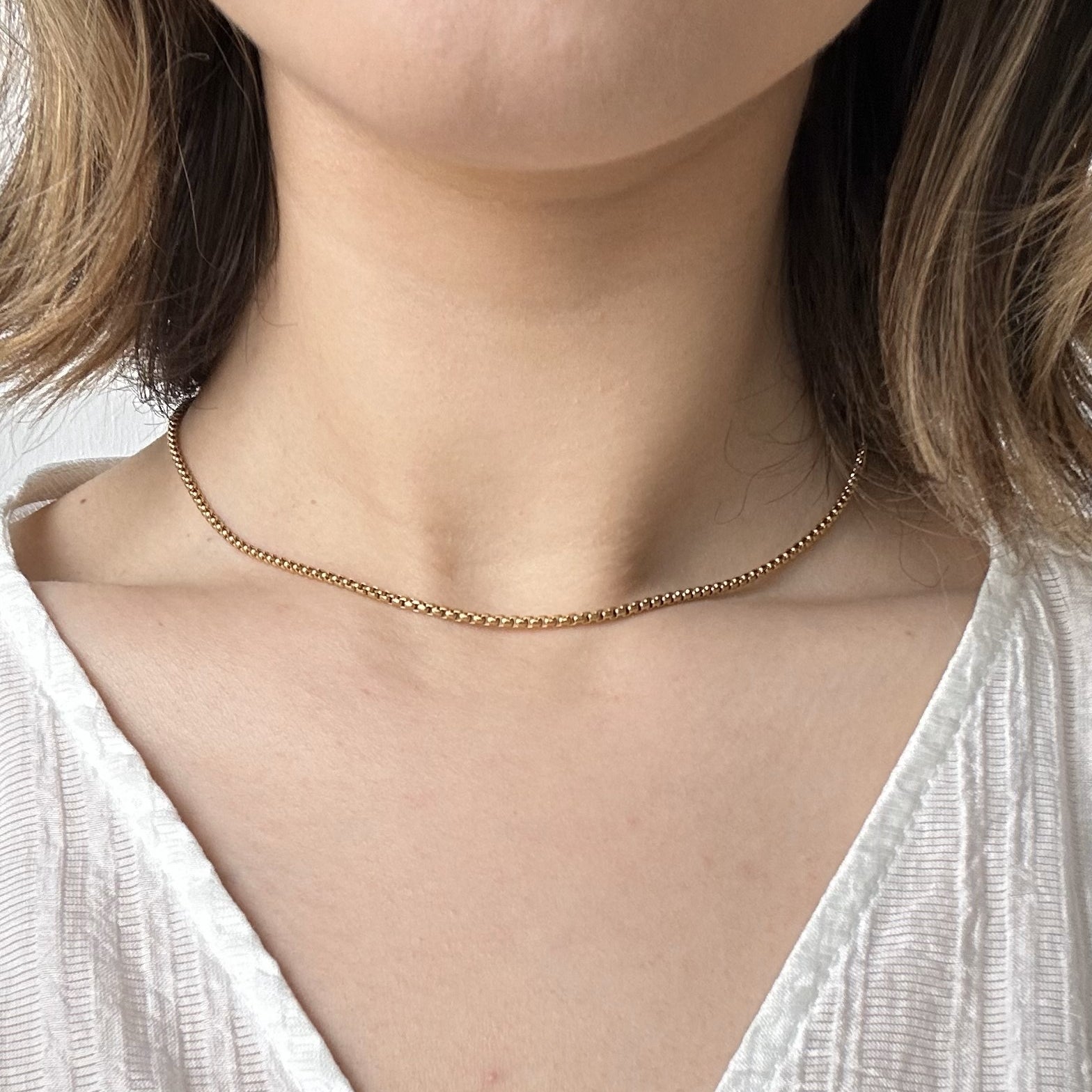 gold simple chain necklace