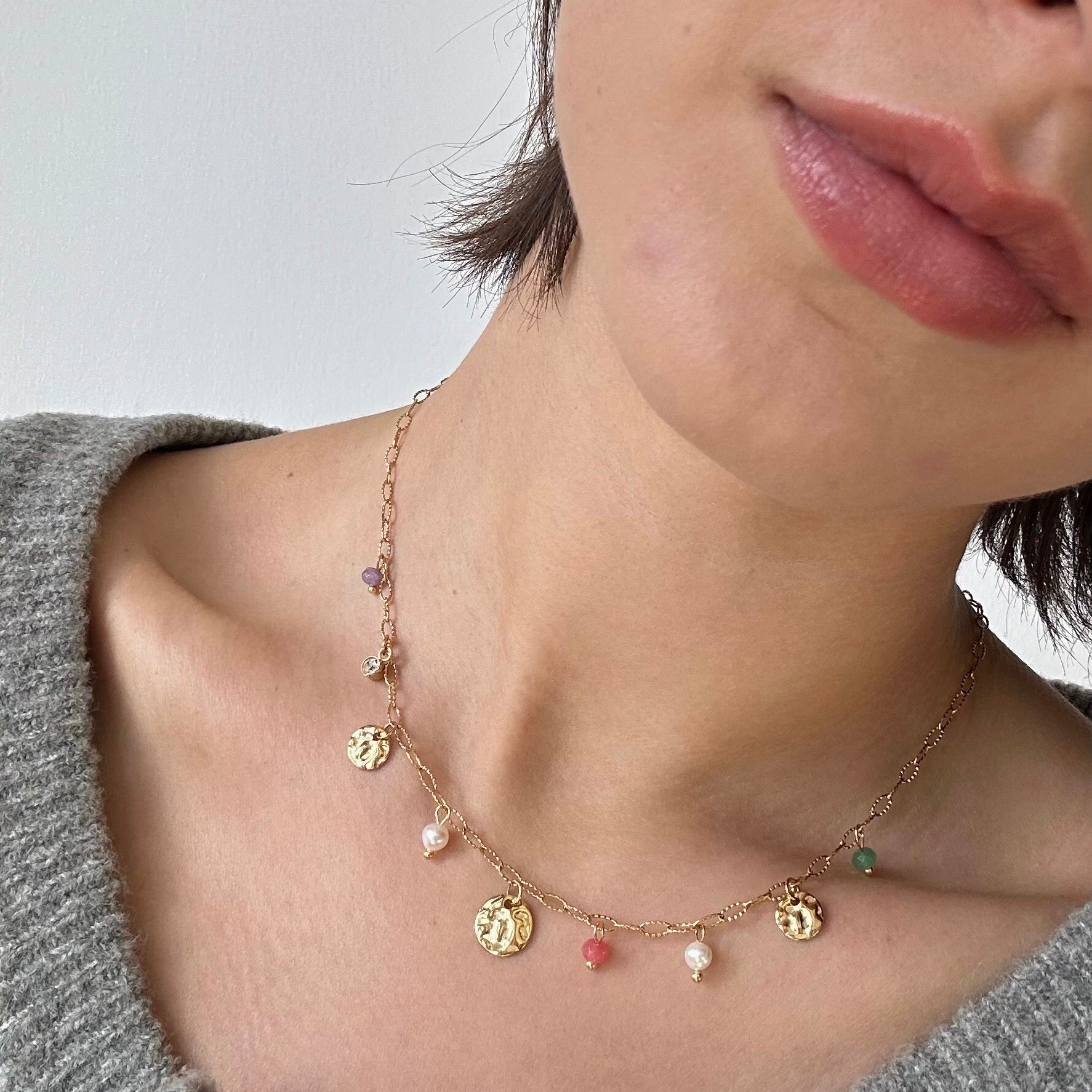 gold dangle coin necklace