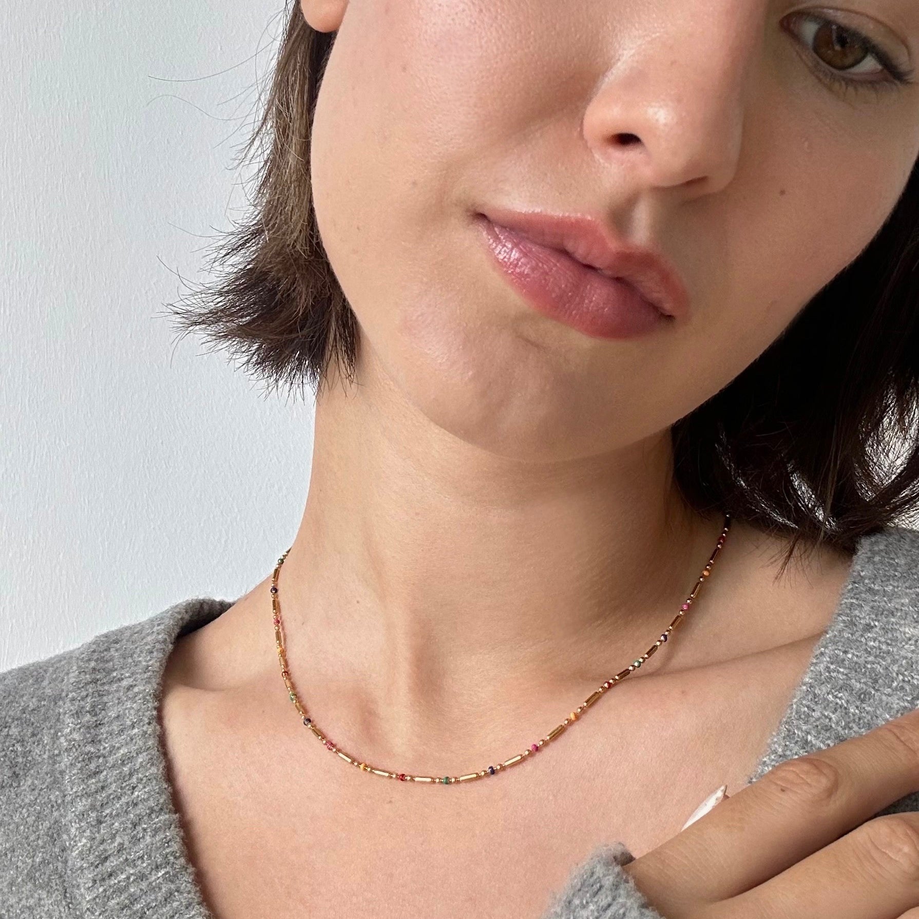 gold daity layering necklace