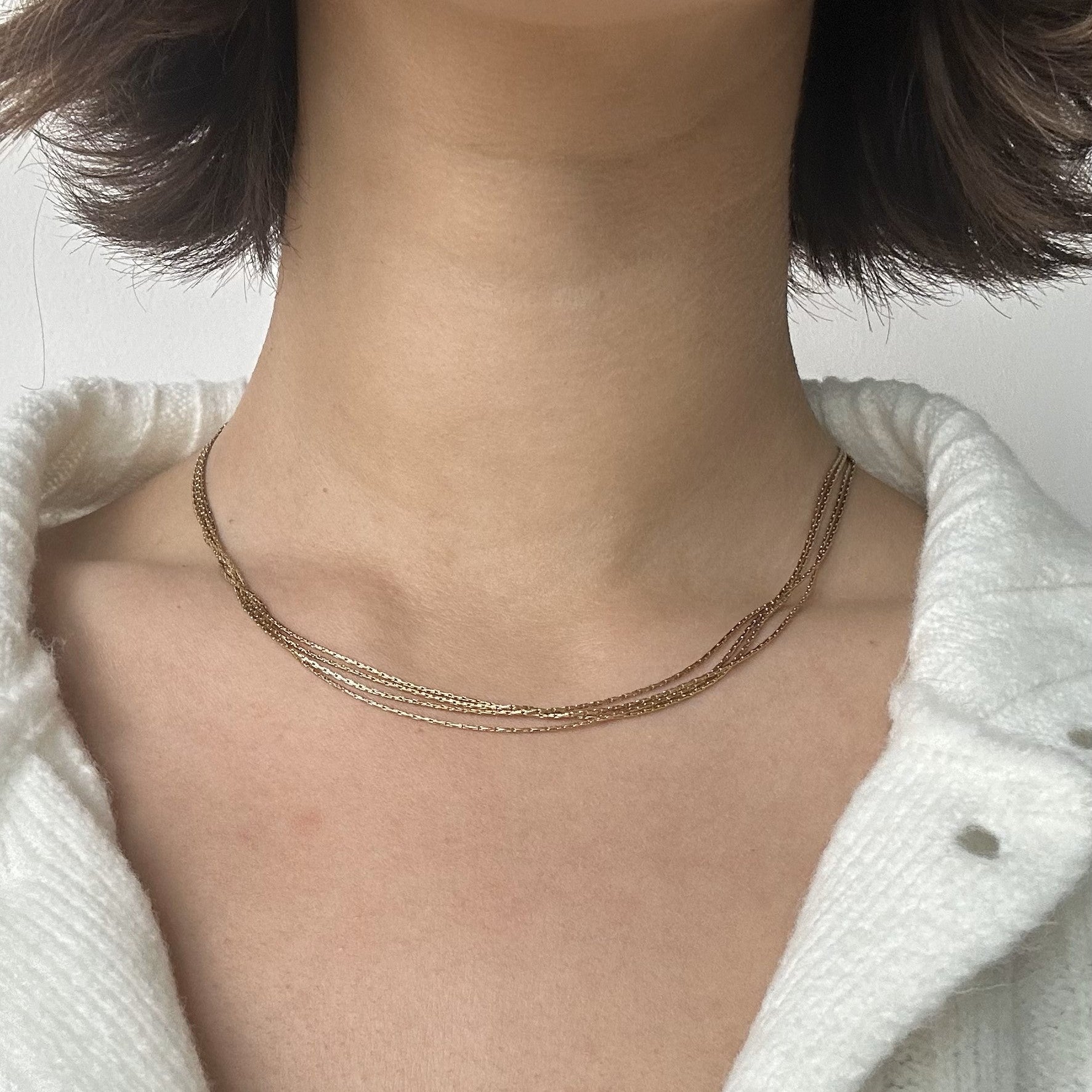 triple layer gold necklace