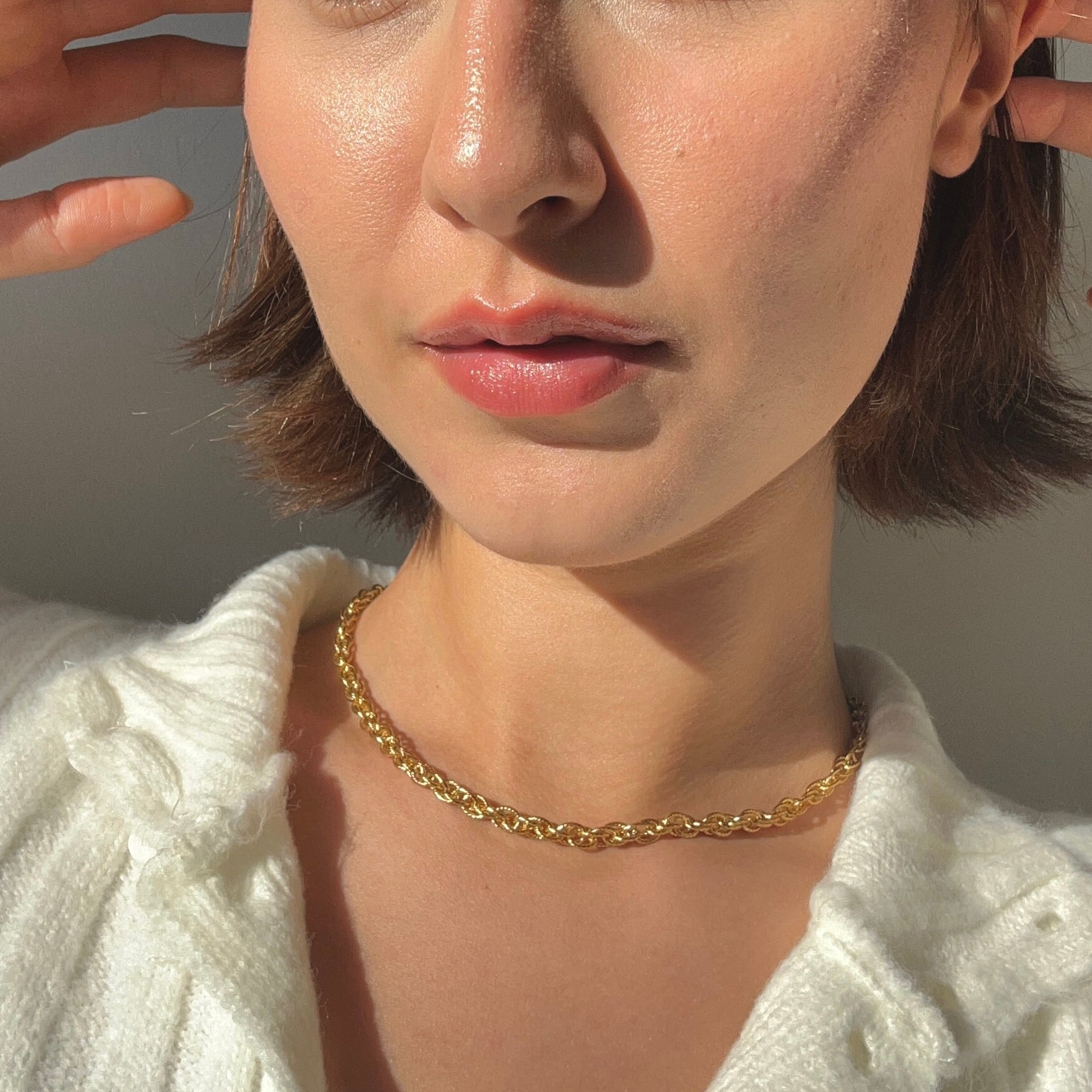 gold chunky link chain necklace