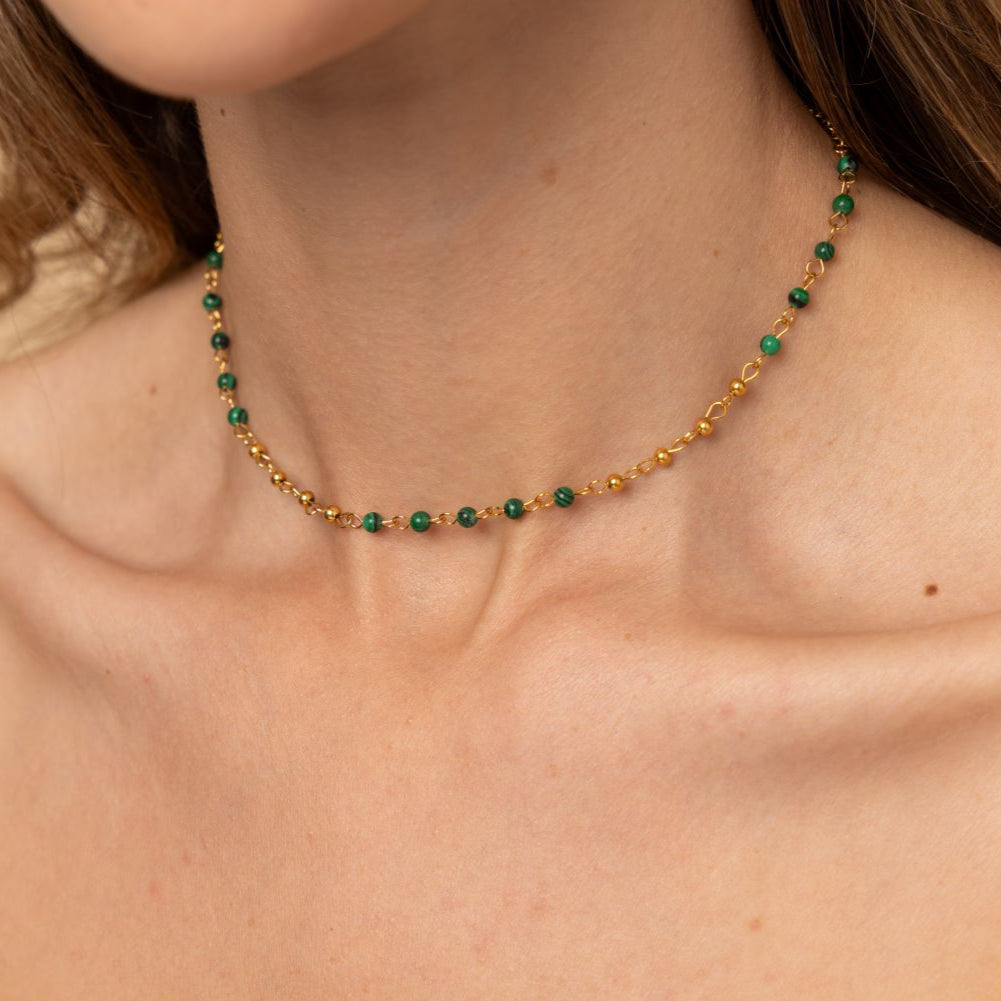 green malachite summer necklace