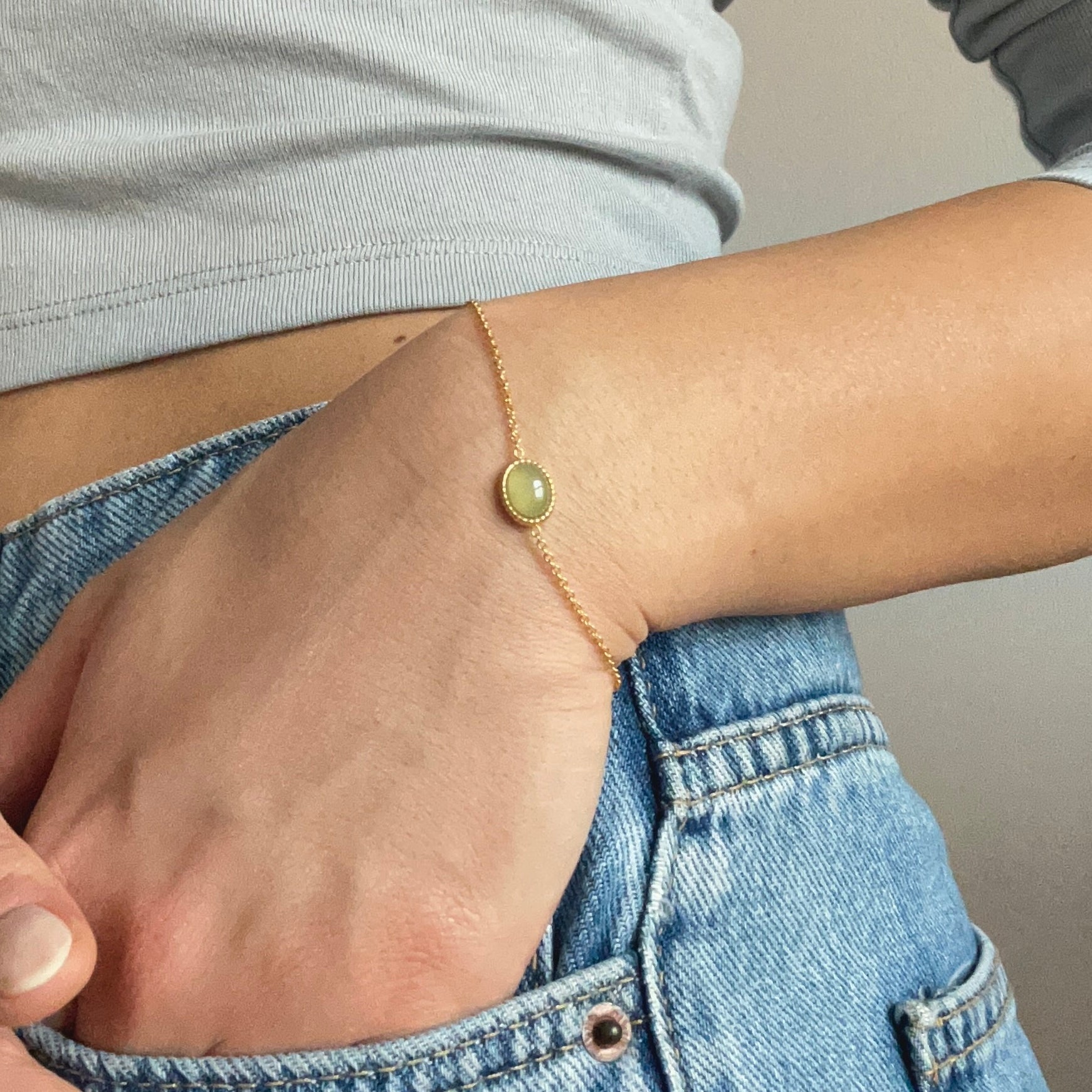 green gemstone bracelet