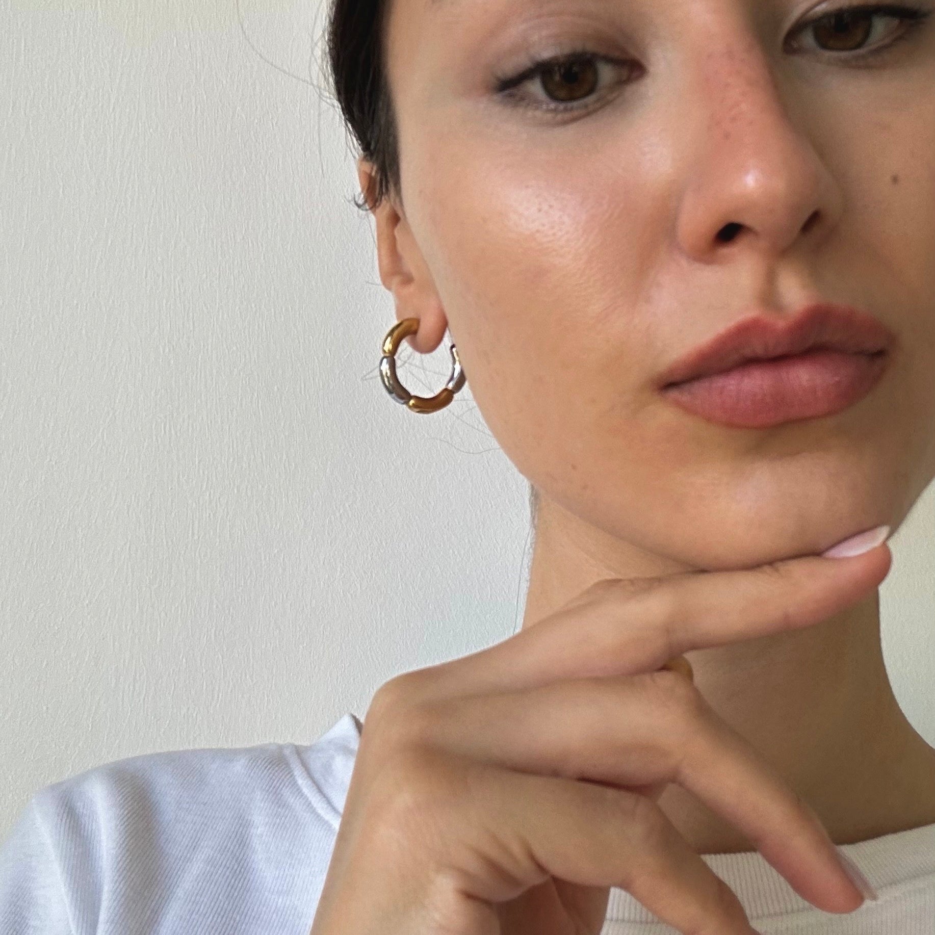 gold and silver hoop earrings