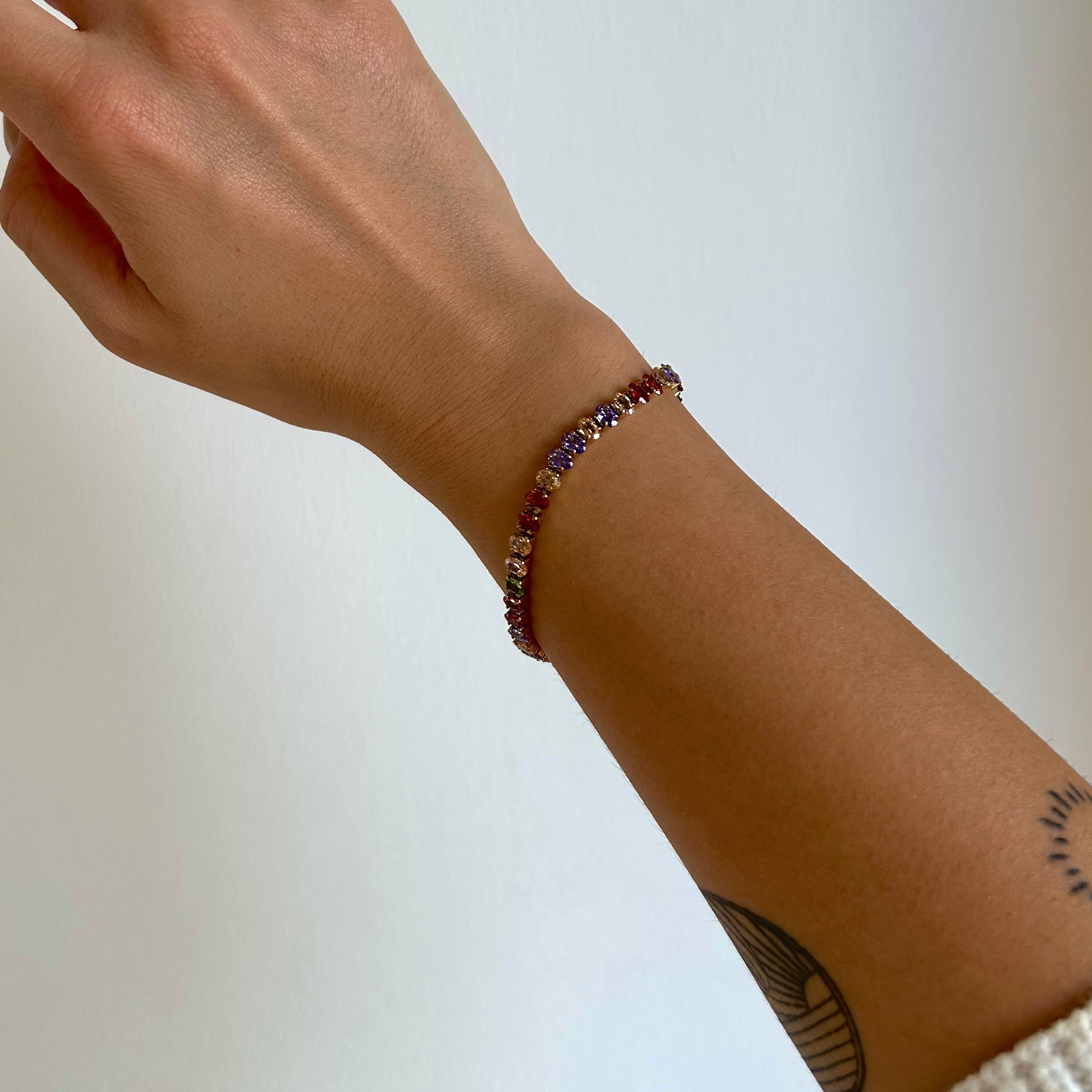 multi colour tennis bracelet