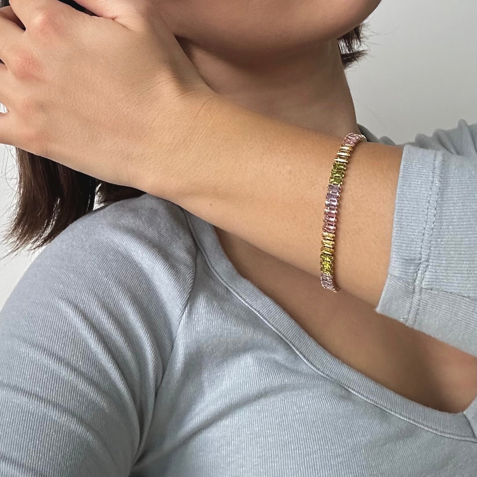 multicolour tennis bracelet