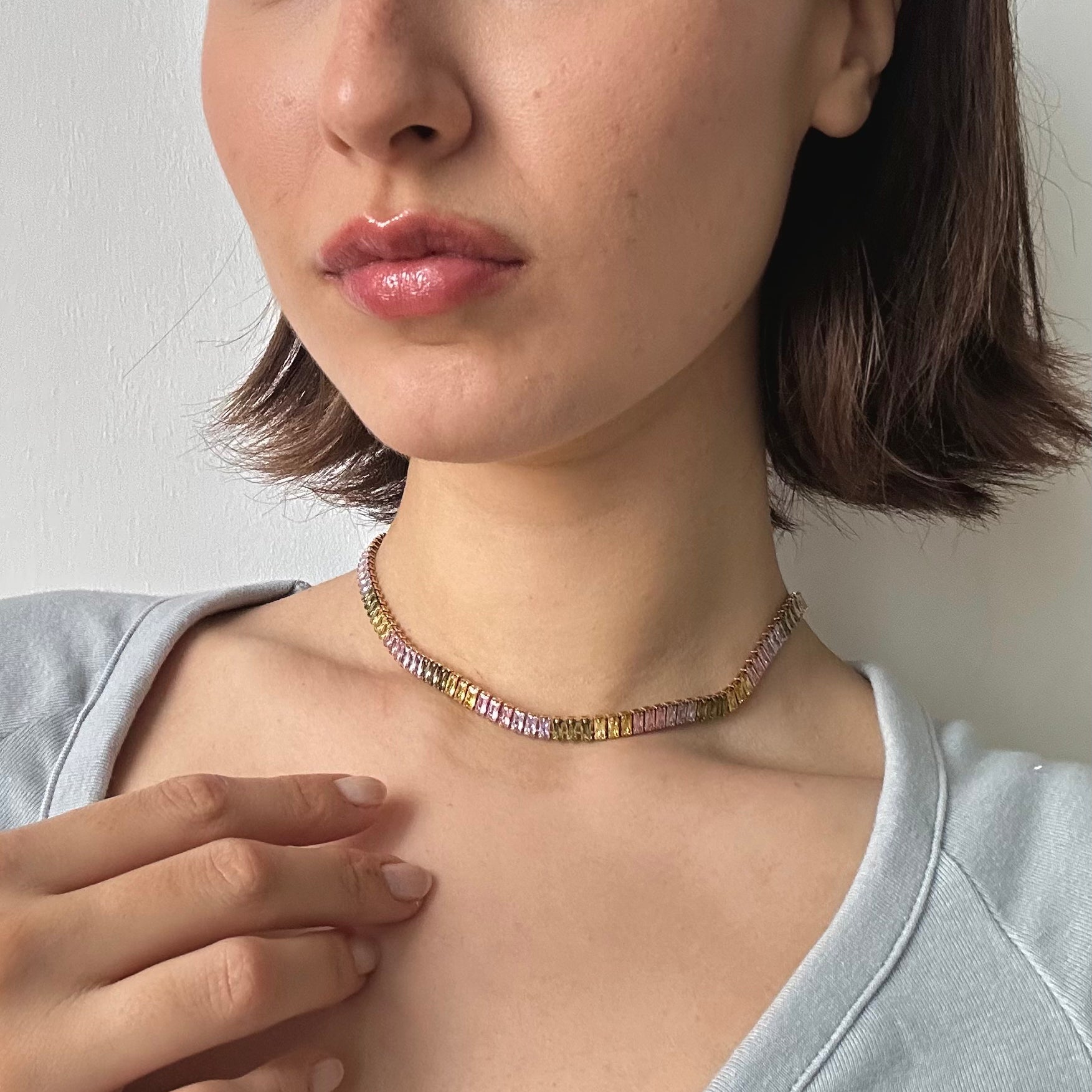 mix gemstone necklace