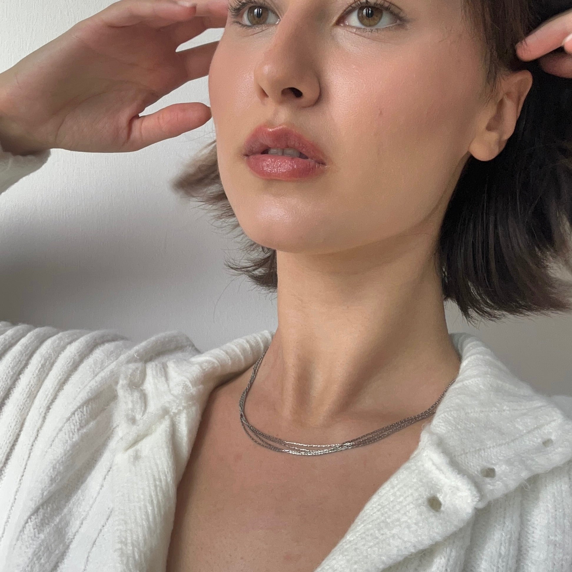 dainty silver chain necklace