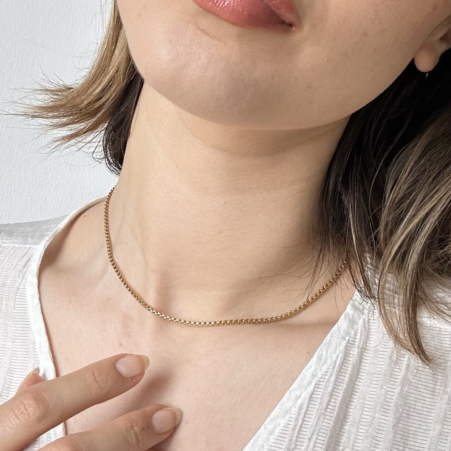 dainty gold chain choker necklace