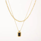 gold multilayer chain necklace 