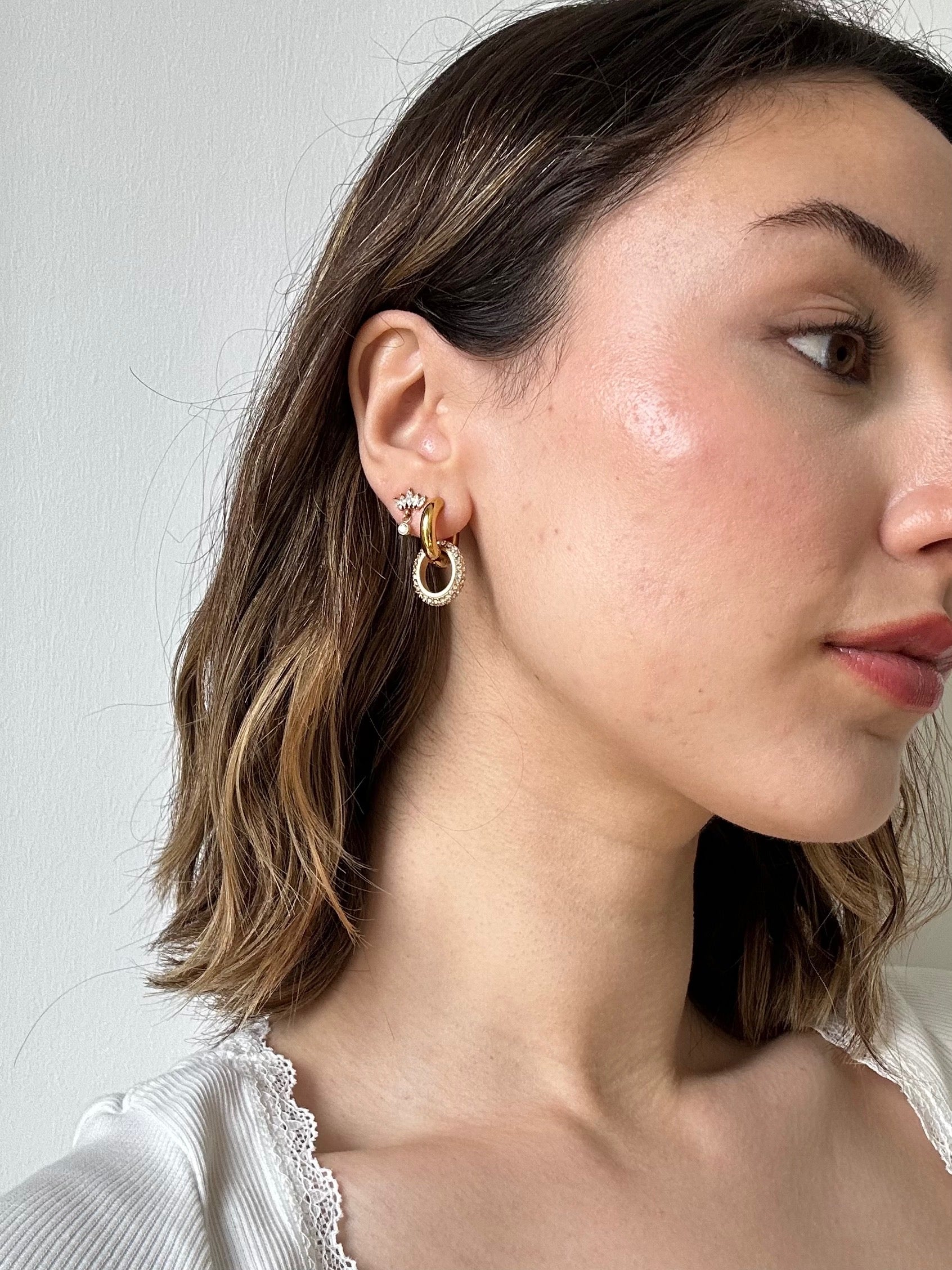 gold double hoop earrings