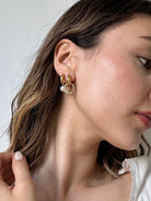 gold dangle hoop earrings