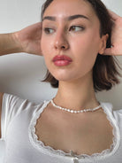 chunky pearl choker necklace 