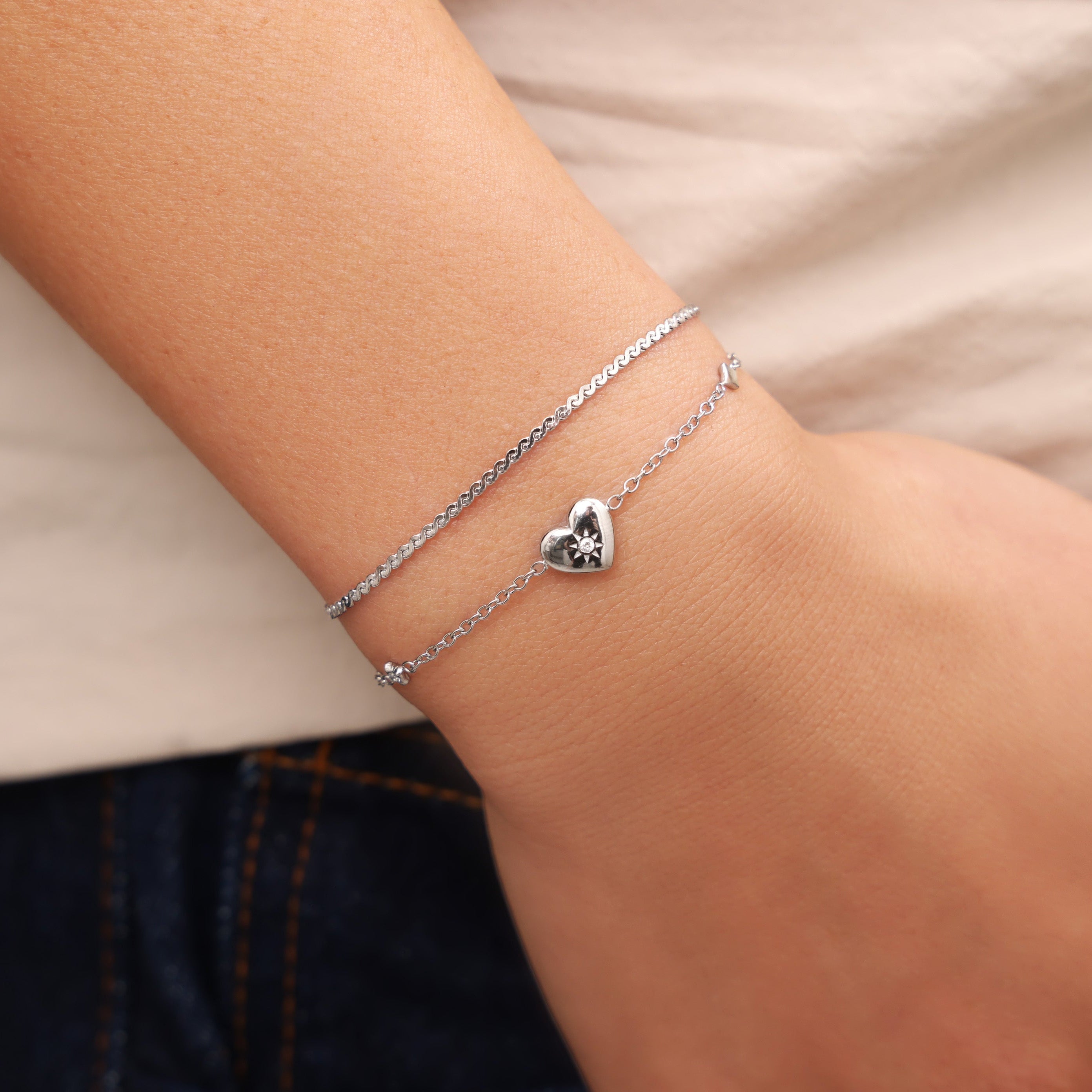 anti tarnish silver bracelet stack