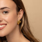 Gold chunky stud earrings