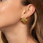 gold chunky croissant earrings