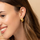 gold chunky small hoop earrings