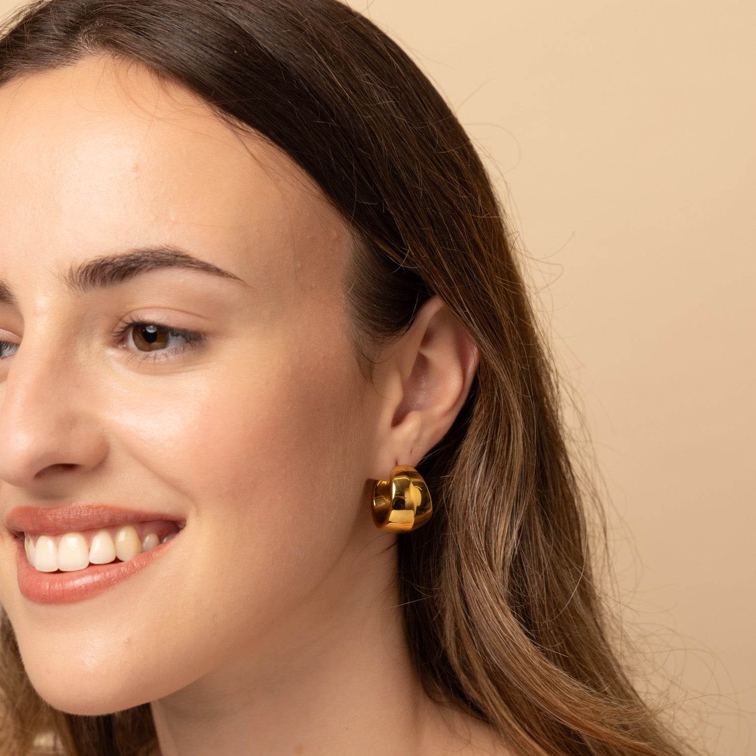 gold chunky hoop earrings