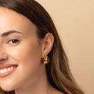 large gold chunky hoops earrings