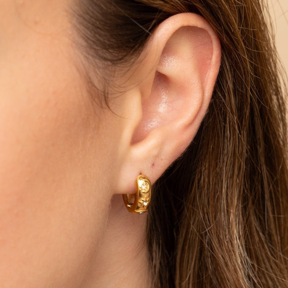 small chunky huggie hoops