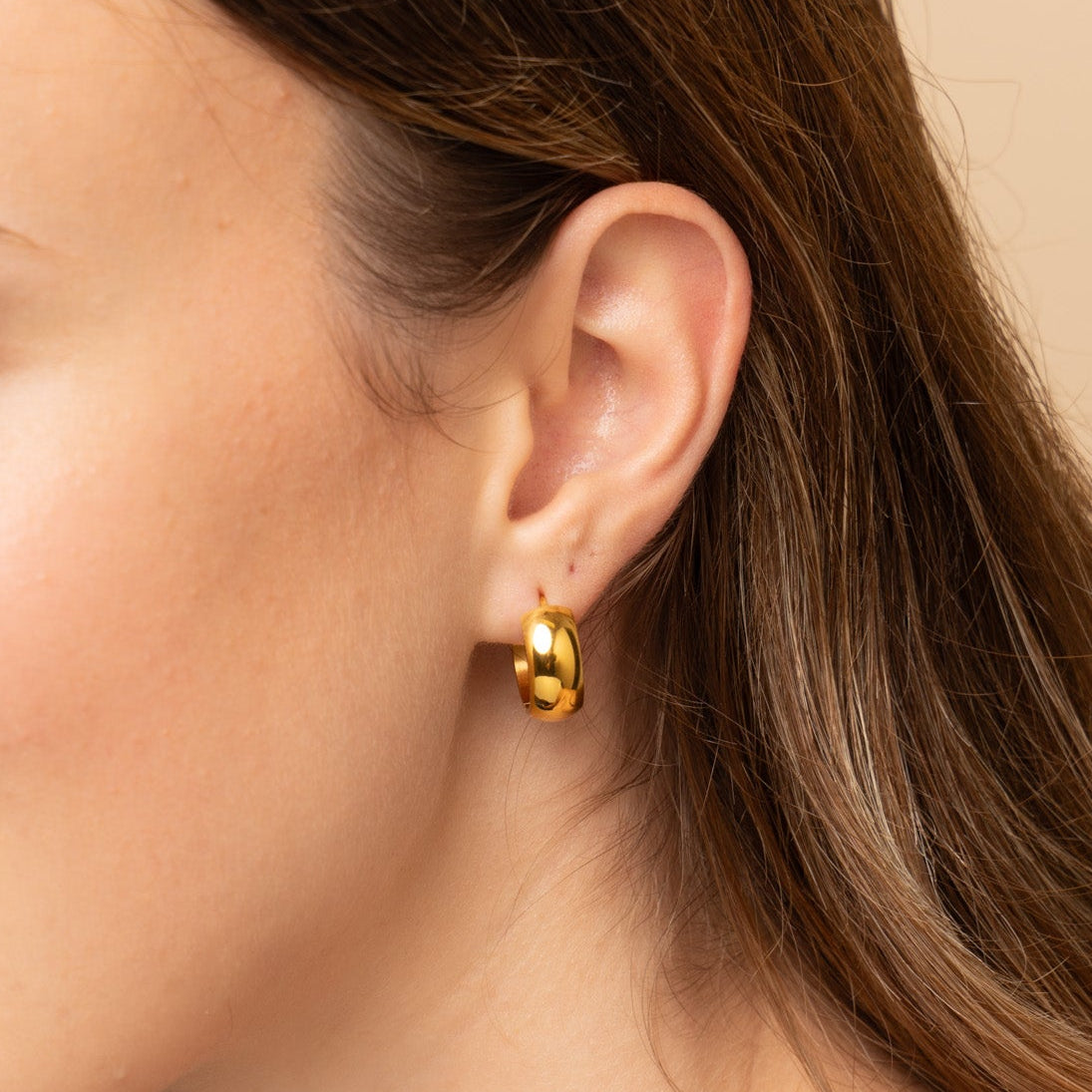 gold chunky hoop earrings