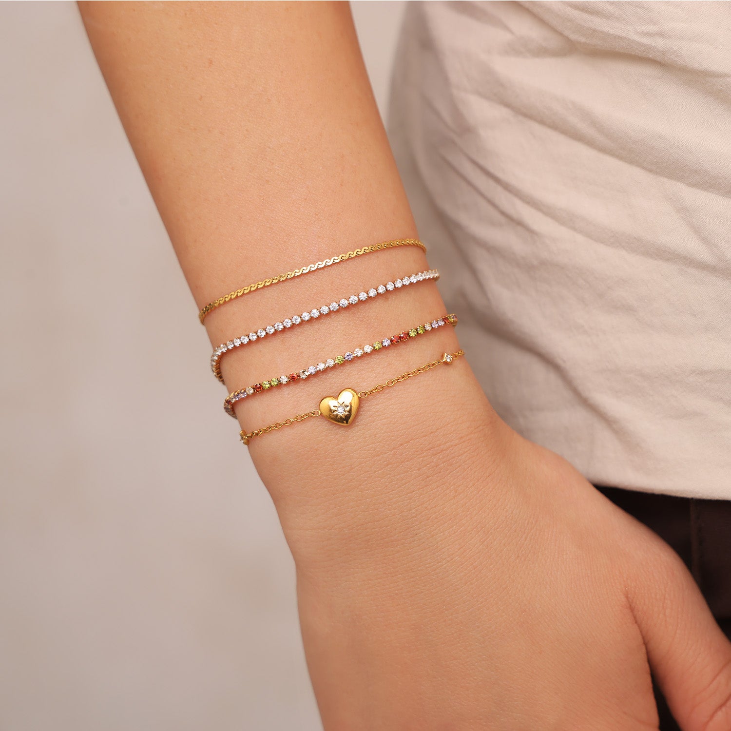 waterproof minimal bracelet stack for everyday