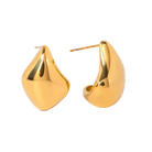 gold chunky tear drop stud earrings