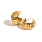 Gold Chunky Textured Hoop Earrings