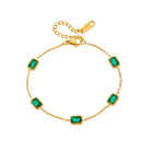 Gold Emerald Chain Bracelet 